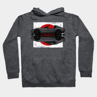 My hand drawing of ND RF Japanese roadster sports car with flag background Hoodie